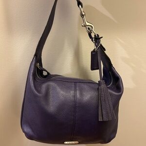 Y2K Coach Avery Eggplant Pebbled Leather Hobo Purse Handbag F23960